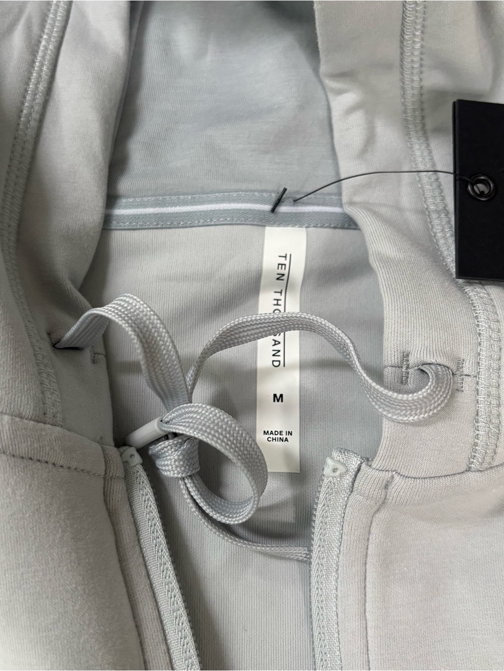 Ten Thousand Men’s Midweight Tech Full Zip Hoodie Size Medium Silver New* Flaw - Picture 6 of 11